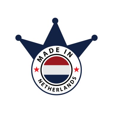 Hollanda hisse senedi simgesi, düz tasarım made in. Etiket
