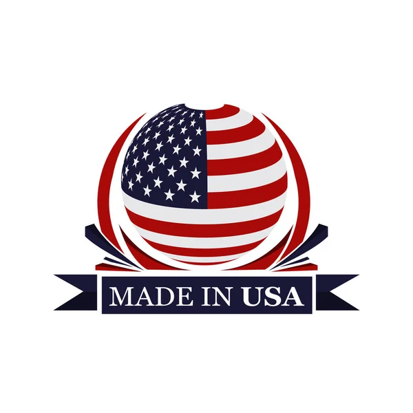 Made in USA hisse senedi simgesi, düz tasarım. Etiket