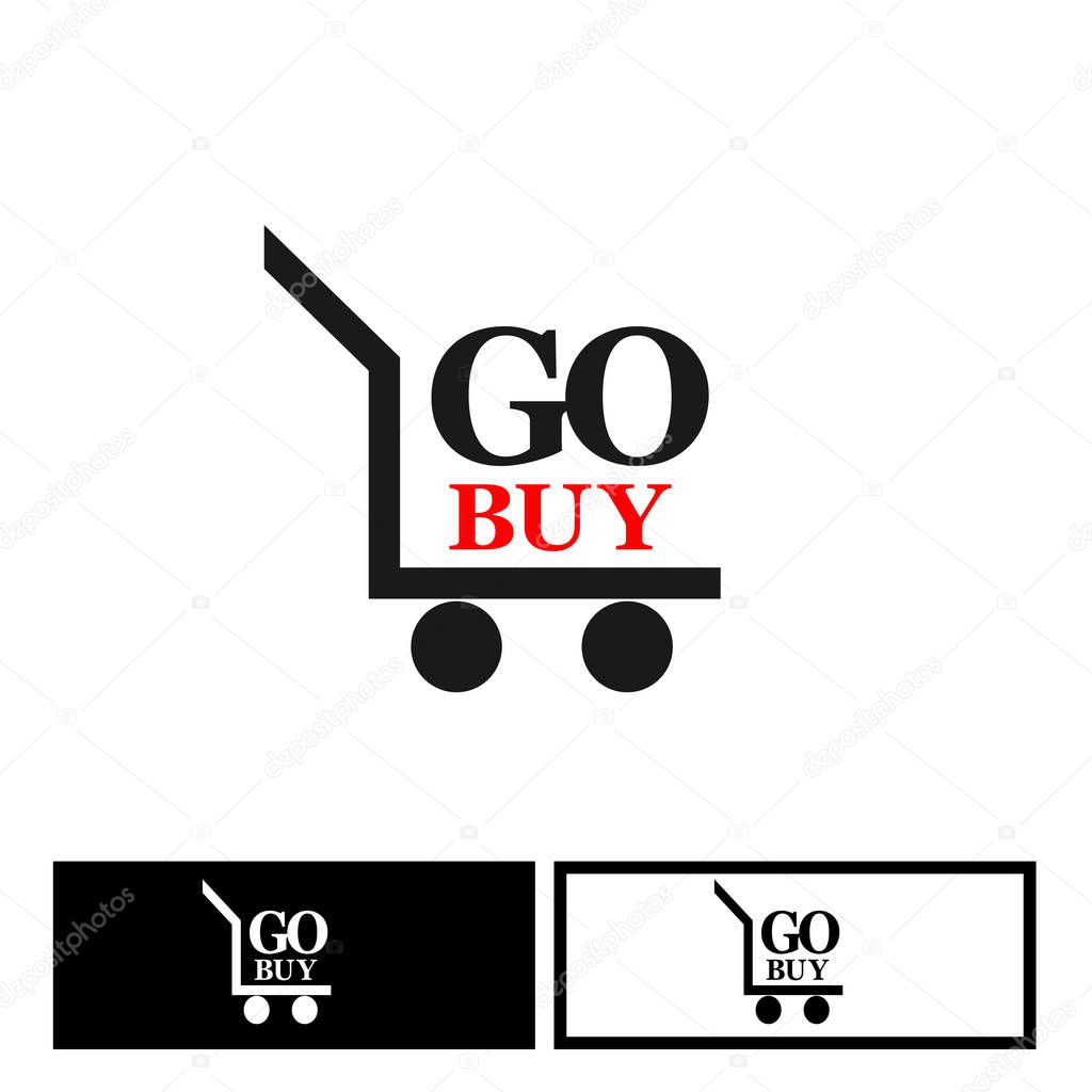 Go buy stock icons. Flat set icon. label. vector