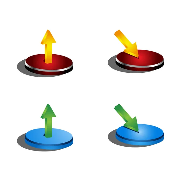 Wysyłanie Pobieranie Przycisków Strzałką Wektor — Wektor stockowy