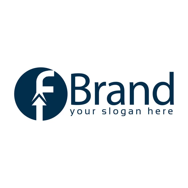 F harfi stok logosu, F harfi, düz tasarımlar. ok yukarı