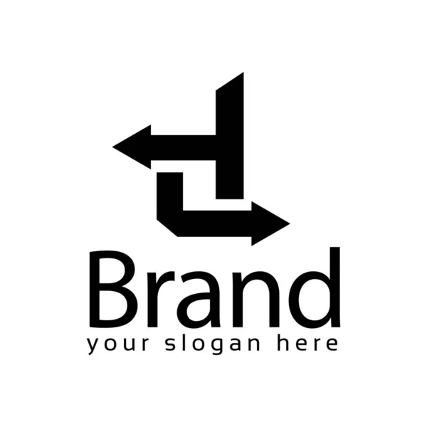 Letra Logo Con Flecha Inicial Diseño Plano Logo Tecnología — Vector de stock