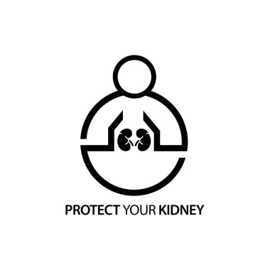 Böbrek simgesi olan insanlar. Böbreğinizi koruma kavramı.