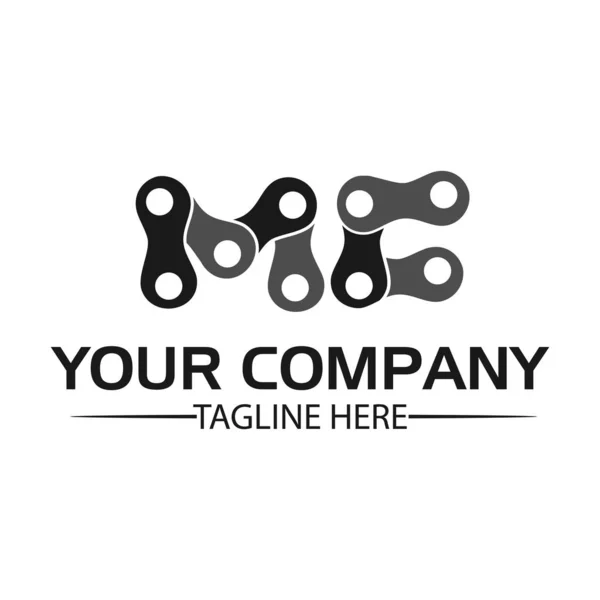 Mektup Logo Mektup Zincir Zincirle Oluşturulan Logo — Stok Vektör