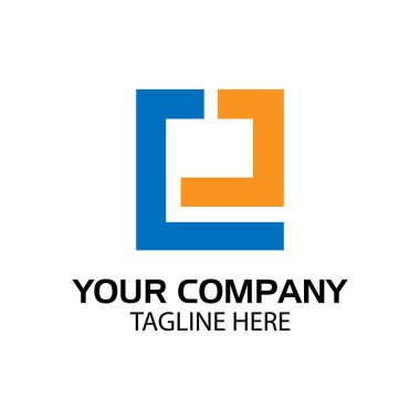 Ej logo şablonu, Ej harfi, düz tasarım. Vektör