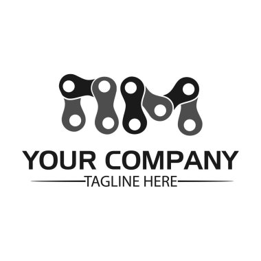 Mektup Nm, Logo Harfi Nm ve zincir. zincirle oluşturulan logo