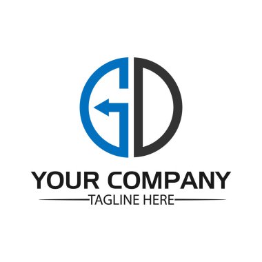 Mektup Gd stok logosu, Gd ilk., düz tasarım. teknoloji logosu