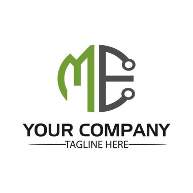  Letter Me hisse senedi logosu, Ben ilk., düz tasarım. teknoloji logosu