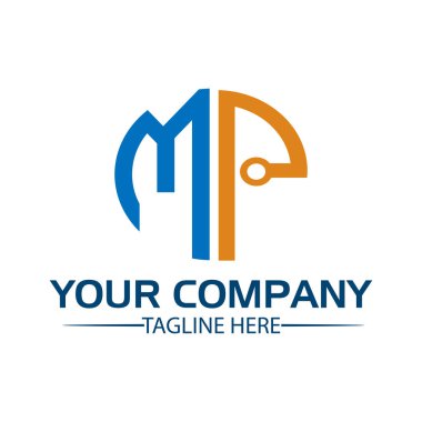 Mektup Mp stok logosu, Mp ilk., düz tasarım. teknoloji logosu.