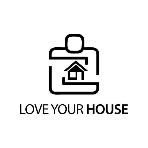 Des Gens Avec Icône Maison Concept Amour Votre Maison — Image vectorielle