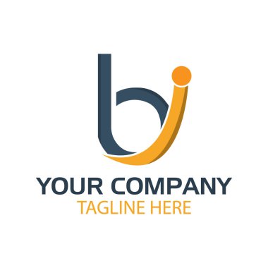 Bi logo, bi mektup, düz tasarım şablonu. Vektör