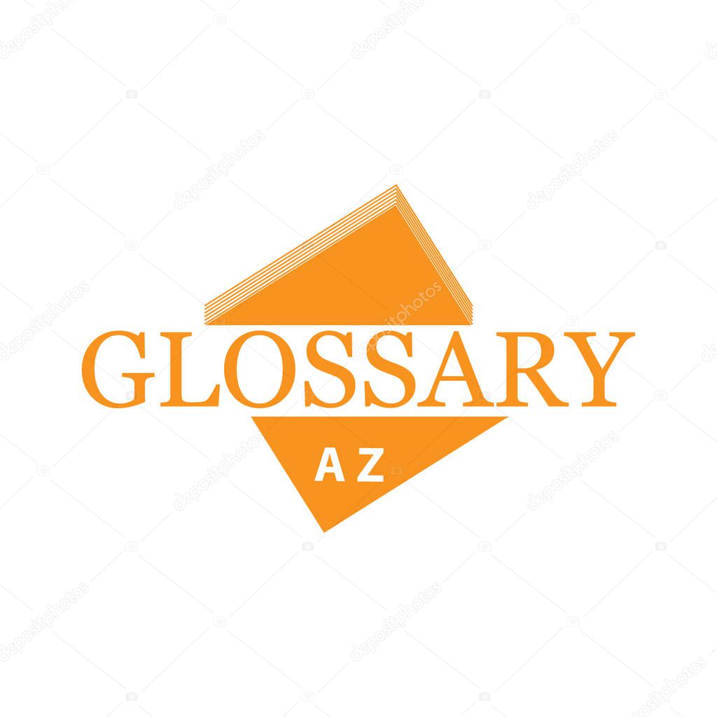 Glossary with book. Flat design. Vector Illustration on white background
