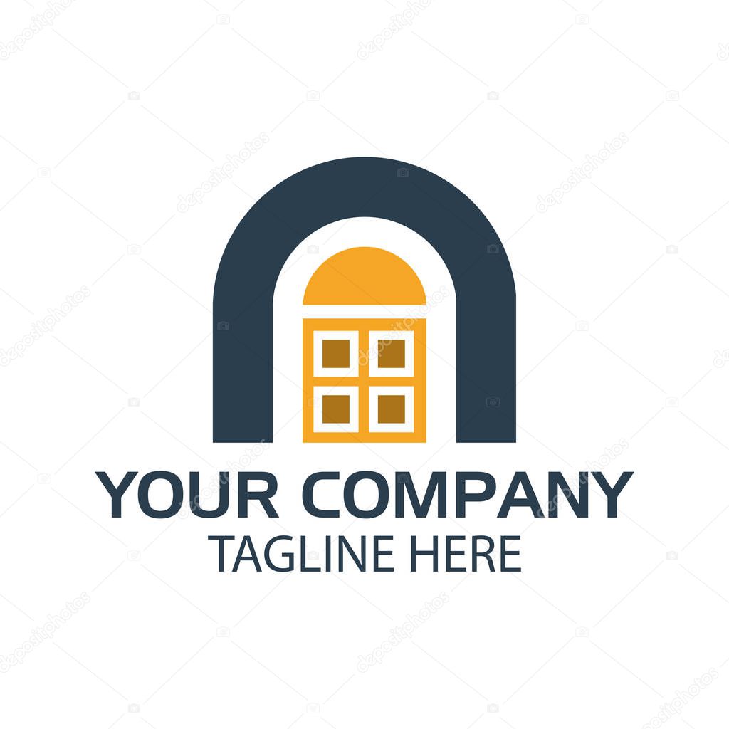 Door logo stock. flat design. logo vector illustration