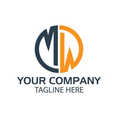 Mektup Mw hisse senedi logosu, Mw ilk., düz tasarım. teknoloji logosu