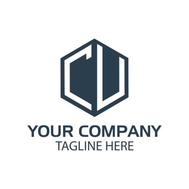  Mektup Cu stok logosu, Cu ilk., düz tasarım. Cu monogramı