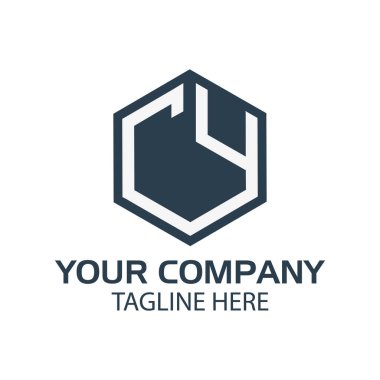 Letter Cy hisse senedi logosu, Cy ilk., düz tasarım. Cy monogramı