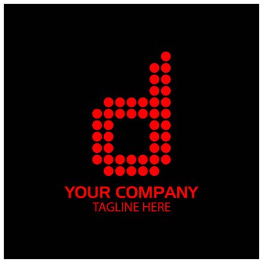  D logo şablonu, D harfi, Kırmızı logo tasarımı. Vektör