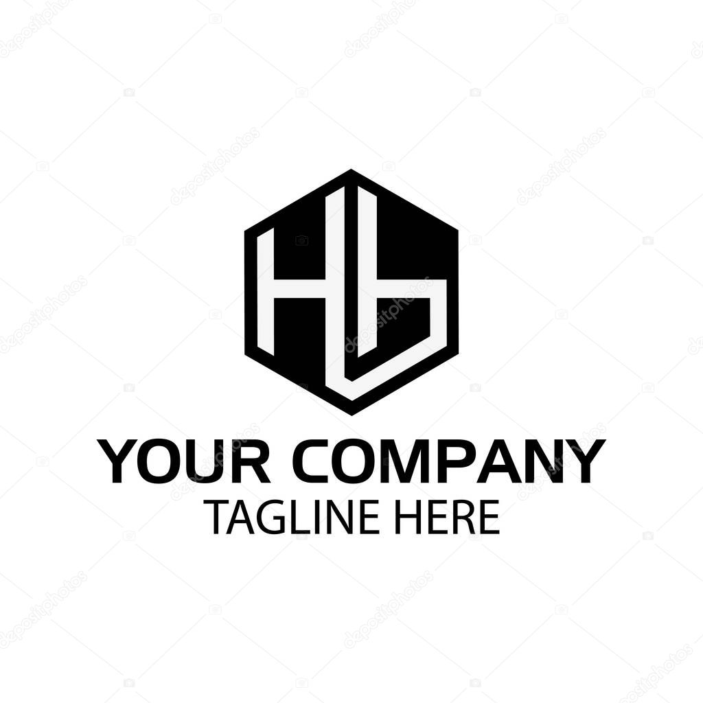 Letter HB stock logo, HB initial., flat design. HB monogram
