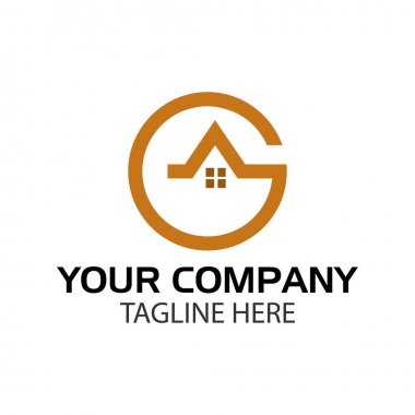 G ev stok logo şablonu. soyut ev