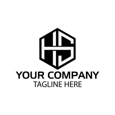 Mektup Hs stok logosu, Hs ilk., düz tasarım. Hs monogramı