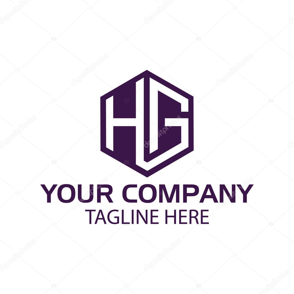 Letter HG stock logo, HG initial., flat design. HG monogram