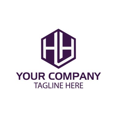 Mektup Hh stok logosu, Hh ilk., düz tasarım. Hh monogram