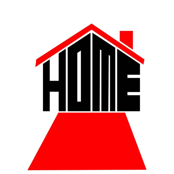 Domácí Text Vektorové Ilustrace Logo Pro Domácnost Plochý Design — Stockový vektor
