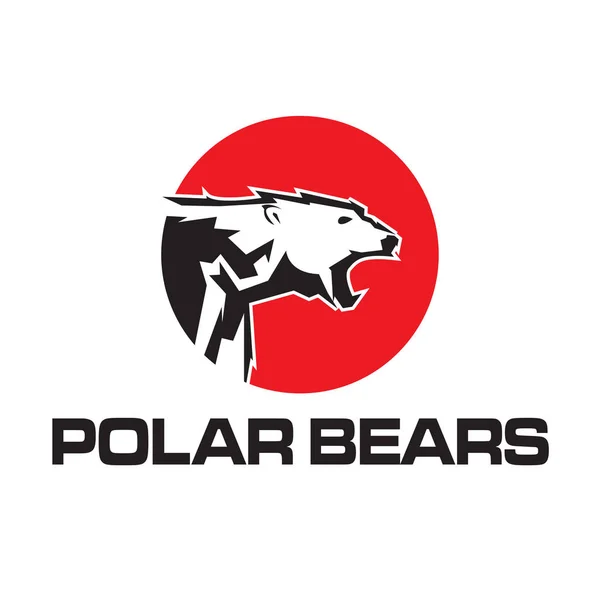 Logo Oso Polar Diseño Plano Logo Animal — Vector de stock