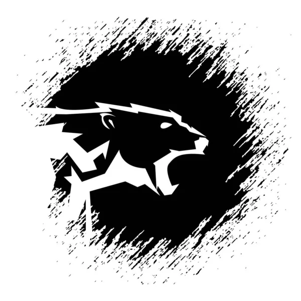 Mall För Panther Head Logotyp Platt Design Vektor Illustration — Stock vektor