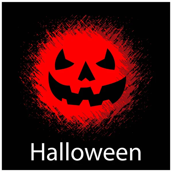 Черный Хэллоуин Фон Красной Тыквой Плоский Дизайн — стоковый вектор