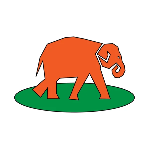 Elephant Icoon Stock Logo Template Plat Ontwerp Olifant Cartoon — Stockvector