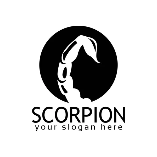 Plantilla Logotipo Stock Escorpión Diseño Plano Logo Escorpión Cola — Vector de stock