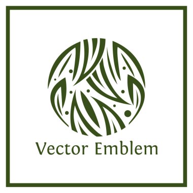 Yaprak amblemleri, borsa logosu şablonu. Yaprak biçimi çemberi