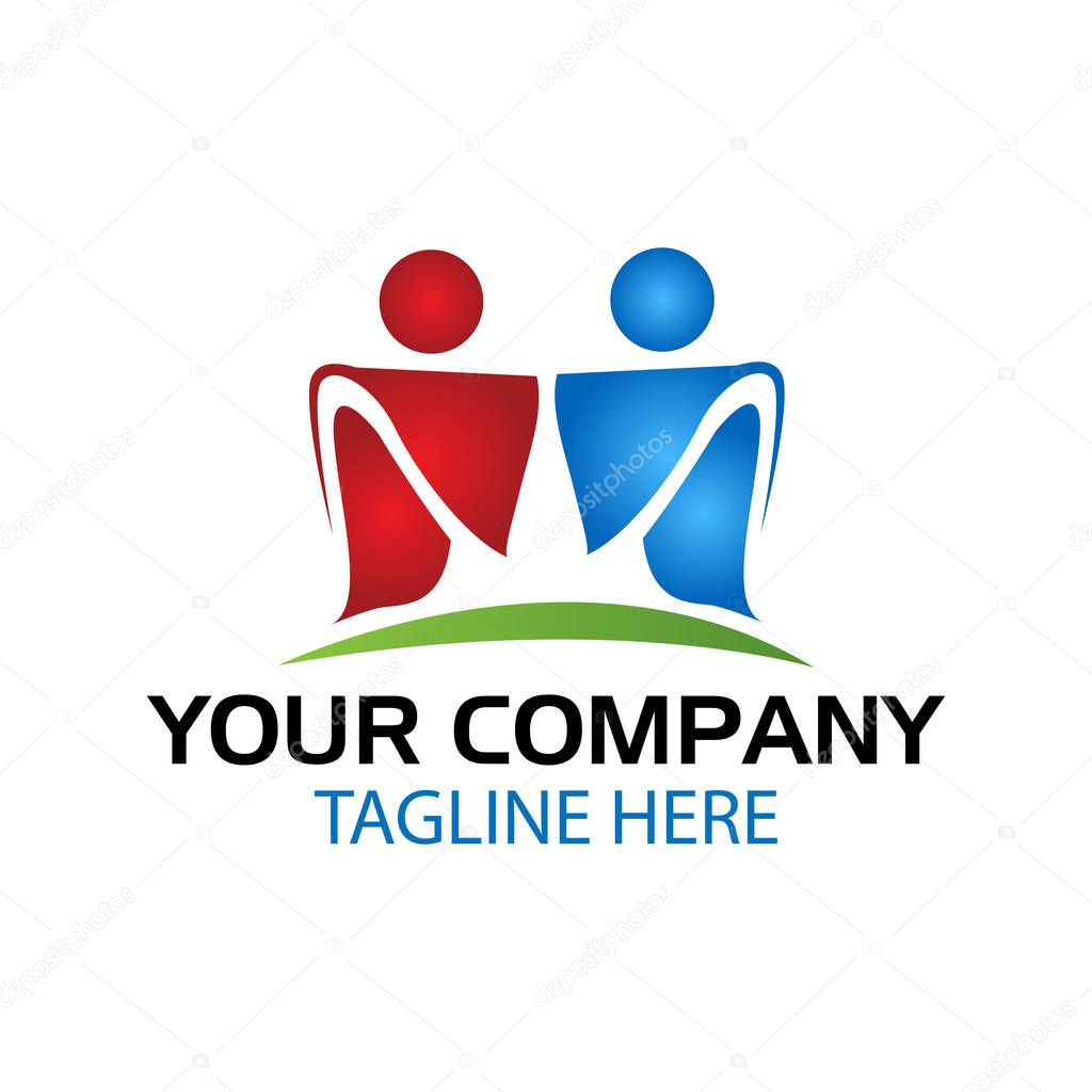 Human logo template, flat design. Vector illustration on white background.