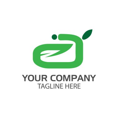 Yeşil borsa logosu şablonu, düz dizayn. A harfi