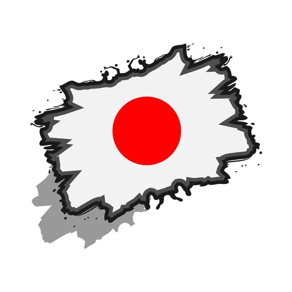 Japanska Flaggstocksikonen Japan Vektor Grunge Flagga Isolerad Vit Bakgrund Abstrakt — Stock vektor