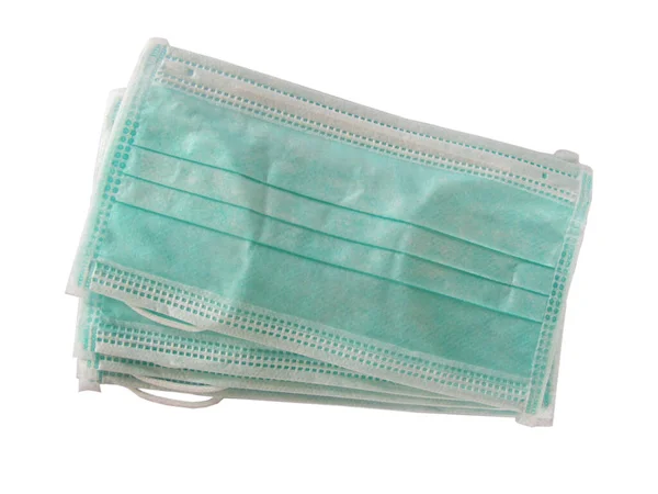 Koronavirüsten korunmak için 4 parça tıbbi koruyucu maske (COVID-19) beyaz izole edilmiş