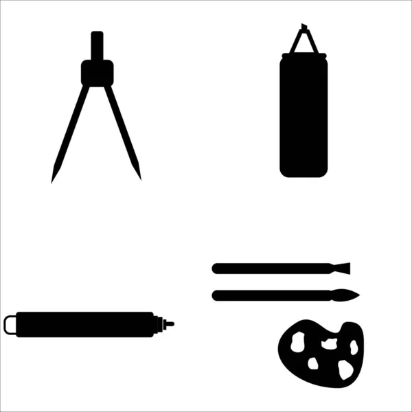Illustration Von Schreibwaren Oder Bürosymbolen — Stockvektor