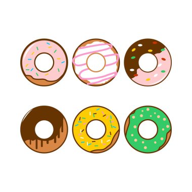 Çok lezzetli tatlı donut yemek kartı çizimi