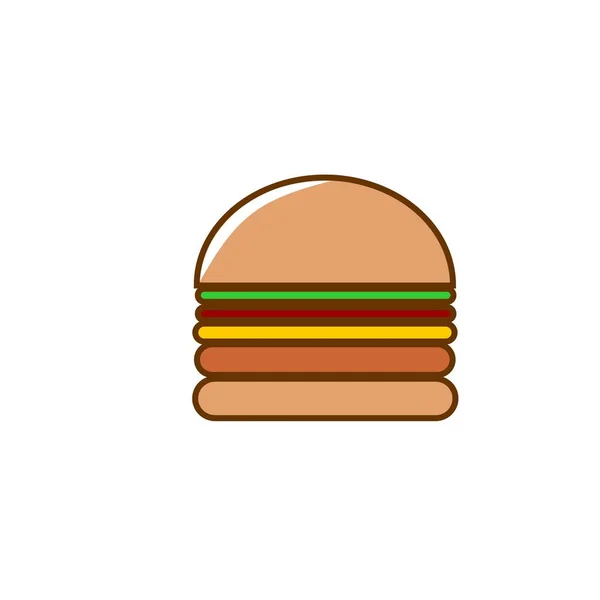 Sehr Leckere Burger Fast Food Cartoon Illustration — Stockvektor