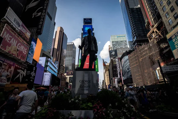 Nowy Jork Usa Lipca 2019 Statua Times Square Przedstawiająca Kompozytora — Zdjęcie stockowe