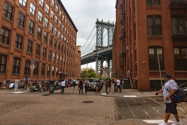 New York Usa Července 2019 Turisté Fotí Regionu Dumbo Brooklyn — Stock fotografie