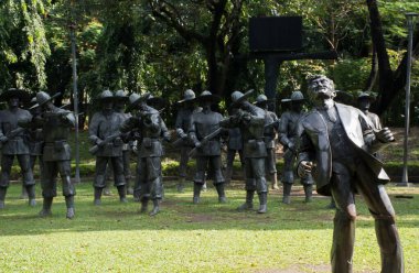 Manila / Filipinler - 27 Aralık 2016: Jose Rizal Şehitliği - Rizal Park 'ta İnfaz Sahnesi 