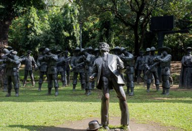 Manila / Filipinler - 27 Aralık 2016: Jose Rizal Şehitliği - Rizal Park 'ta İnfaz Sahnesi