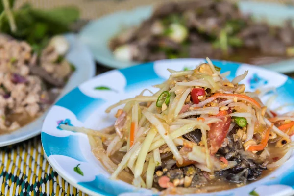 Salad Pepaya Atau Papaya Pok Pok Som Tum Untuk Dijual — Stok Foto