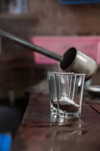 Comida Desayuno Con Café Antiguo Estilo Tailandés Venta Mercado Comida —  Fotos de Stock