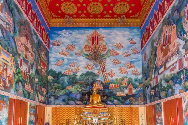 Ang Thong Thajsko Června 2017 Socha Buddhy Buddhistickém Chrámu Wat — Stock fotografie
