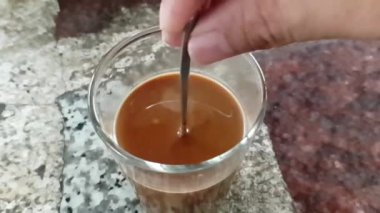 Ağır çekim antik kahve Tay tarzı ile kahvaltı gıda Tay sokak gıda pazarı veya Tay vintage tarzı kafe restoran Tayland Satılık