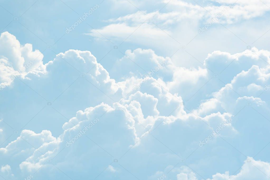Cloudscape of natural sky with blue sky and white clouds in the sky use for wallpaper background