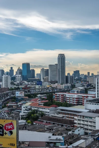 Bangkok Thajsko Května 2018 Panoráma Budování Města Bouřkové Mraky Obloze — Stock fotografie